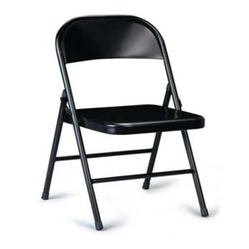 Cadeira preta dobrável, Cadeiras de apoio de metal para escritório